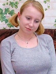 Naive blonde sweet innocent looking teenie with...